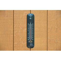 Muurthermometer metaal antraciet 30x6,5x1 cm