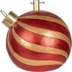 Clayre & Eef Kerstboom Standaard Kerstbal Rood Goudkleurig Keramisch materiaal