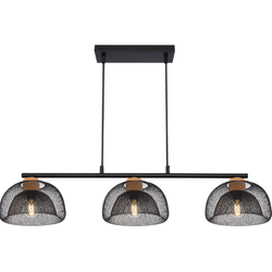 Industriële hanglamp Vitiano - L:68.5cm - E14 - Metaal - Zwart