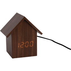 Wekker House LED - Bruin - 7.3x9.7x10.8cm