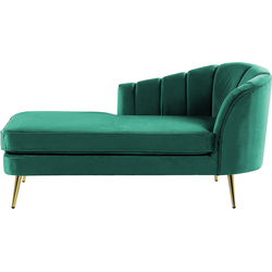 Beliani ALLIER - Chaise longue-Groen-Fluweel