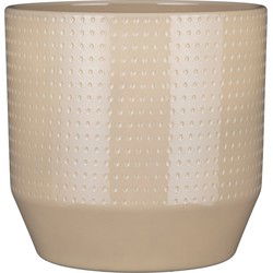 Mica Decorations Nola Bloempot - 27x27x25 cm - Keramiek - Beige
