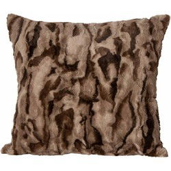 PTMD Clarisse Sierkussen - 60x10x60 cm - Imitatie Bont - Bruin