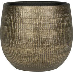 Ter Steege Plantenpot - modern design - goudkleurig - 20 x 22 cm - Plantenpotten