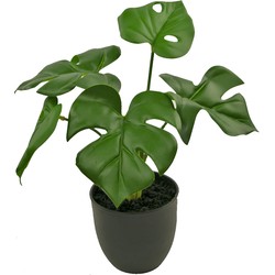 Kunst Monstera 26 cm in sierpot zwart