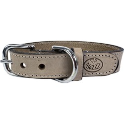 SAZZZ HALSBAND HOND NOMAD VINTAGE LEER BEIGE 32-39X2 CM