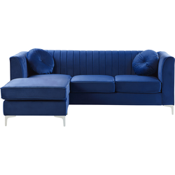 TIMRA - Hoekbank - Marineblauw - Rechterzijde - 220 cm - Fluweel