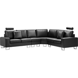 Beliani STOCKHOLM - Modulaire Sofa-Zwart-Leer