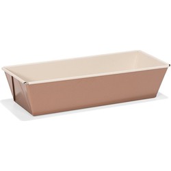 Rechthoekige rose gouden bakvorm voor cake 25 x 11 x 7 cm - Cakevormen