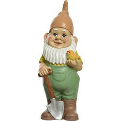 Decoris Tuinkabouter - met schep - polystone - H29 cm - Tuinbeelden