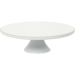 OTIX Taartplateau - met Voet - 30cm - Wit met Gouden rand - Decoratie - Porselein - Crocus