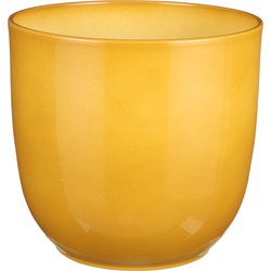Mica Decorations Plantenpot - okergeel - keramiek - glans - D25xH23cm - Plantenpotten
