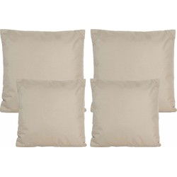 Bank/tuin kussens set - binnen/buiten - 4x stuks - beige/taupe - In 2 formaten - Sierkussens