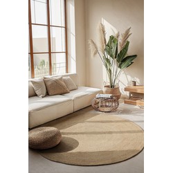 Rond Jute vloerkleed - Braided Rangpur - Ivoor / Creme - 200cm rond Ø