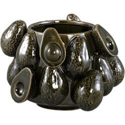 PTMD Bloempot Bauer - 21x21x15 cm - Keramiek - Groen