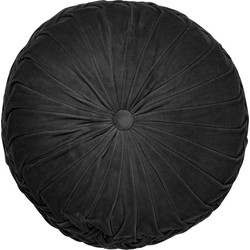 Dutch Decor KAJA - Sierkussen rond velvet Ø40 cm - Raven - zwart - Dutch Decor