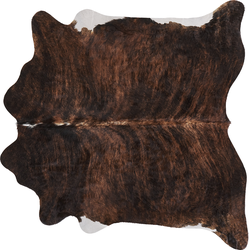 NASQU  - Leer vloerkleed - Donkerbruin - 3-4 mÂ² - Koeienhuid leer