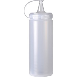 Urban Living Doseerfles/sausfles - kunststof - met schenktuit - 400 ml - 16 cm - Maatbekers