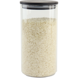 OTIX Voorraadpot - Glas met Deksel - 800ml - Zwart - Hout - SERENITY