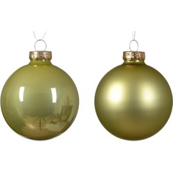 Kerstbal glas d7 cm pistache ass 8st kerst