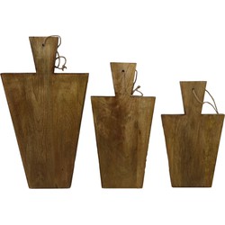 HSM Collection-Snijplank Met Handvat S/3-40x22x2/34x17x2/29x17x2-Naturel-Mango