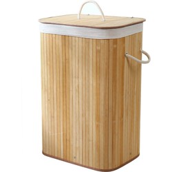 Rechthoekige bamboe wasmand 70L - H60 cm