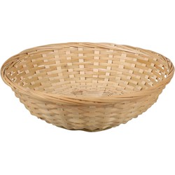 Broodmand rond - bamboe hout - D22 cm - mandje rotan/riet - broodmand