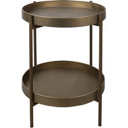 Clayre & Eef Bijzettafel Koperkleurig Metaal