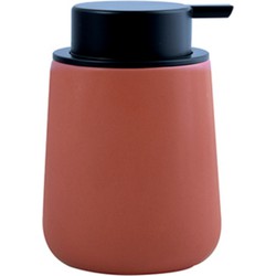 MSV Zeeppompje/Dispenser Malmo - Keramiek - terracotta/zilver - 8,5 x 12 cm - 300 ml - Zeeppompjes