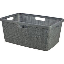 Curver Wasmand Jute-Look 46L Donkergrijs