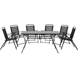 LIVO  - Tuinset voor 6 - Zwart - Polyester