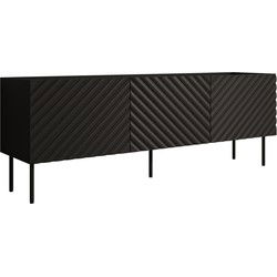Meubella - TV-Meubel Laguna - Zwart - 165 cm