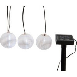 3 stuks - LED solar lantaarns multi rond - KSD