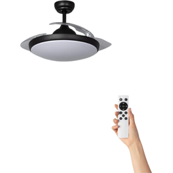 Plafondventilator Leonardo met verlichting - Ø106cm -  6 snelheden - Afstandsbediening - Zwart