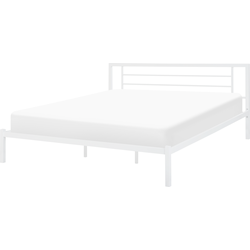 Beliani CUSSET - Tweepersoonsbed-Wit-Staal