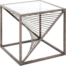 HakuShop Bijzettafel | Brons Metaal | Geometrische vormen | Vierkant | 45x45x45
