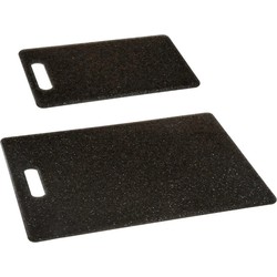 Set van 2x stuks snijplanken zwart 25/36 cm van kunststof - Snijplanken