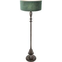 Anne Lighting - vloerlamp - Bois - zwart - hout velours stof - Ø 50cm - E27 - 3780ZW