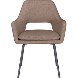 Eetkamerstoel Mos Taupe 4 Metalen Poten - Giga Meubel
