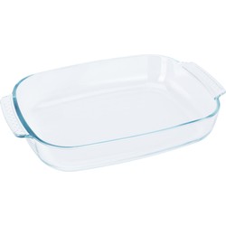 Excellent Houseware Ovenschaal van glas - ovaal - 3.8 Liter - 38 x 25 x 6,5 cm- vaatwasser bestendig - Ovenschalen