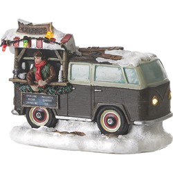 LuVille Kerstdorp Miniatuur Foodtruck Koffie - L14 x B8 x H10 cm