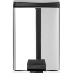 Pedal Bin, 10 litre, Rectangular, Soft Closing, Plastic Inner Bucket - Matt Steel Fingerprint Proof