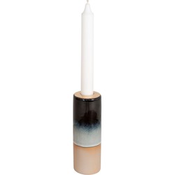 Candle Holder - Candle holder in dark blue/light blue ceramic, Ã˜5X15 cm