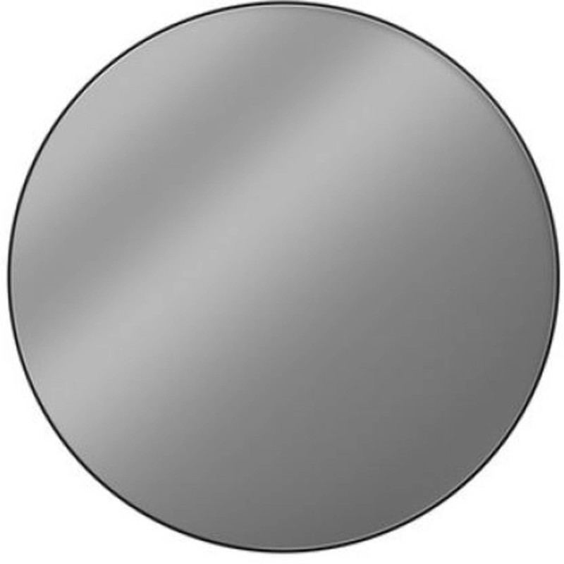 Looox Black Line Round Spiegel  100 cm Mat Zwart - 