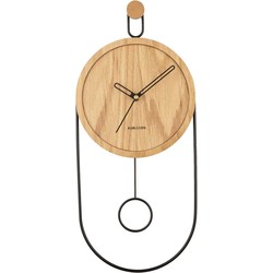 Wandklok Swing - Licht Hout - 20x4x46cm