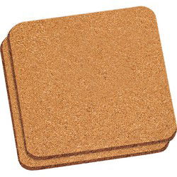 Kesper Onderzetter voor pannen - 2x - kurk - 20 x 20 cm - Panonderzetters