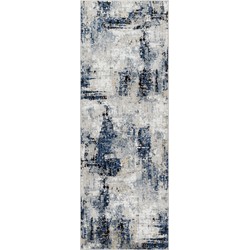 Modern Abstract Loper Gang LENA - Blauw/Grijs - 80x220 cm