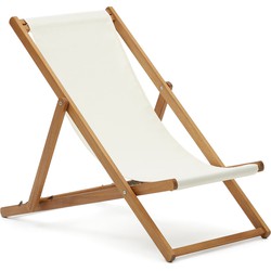 Kave Home - Adredna strandstoel beige massief acaciahout FSC 100%