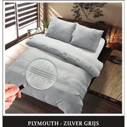 Hotel Home Collection - Dekbedovertrek - Plymouth - 200x200/220 +2*60x70 cm - Zilver Grijs