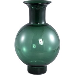 PTMD Nory Green glass bulb vase round regular